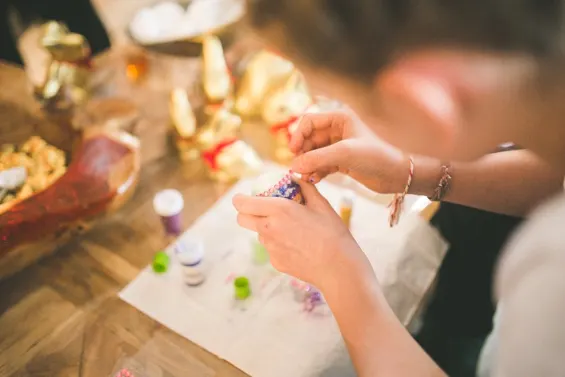 Child doing crafts