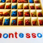 screen time and montessori header image. small movable alphabet.