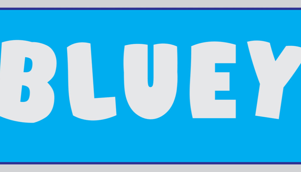 image of the word bluey.