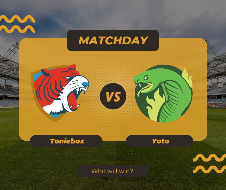 Image of cobra and mongoose Toniebox vs Yoto mock matchup.
